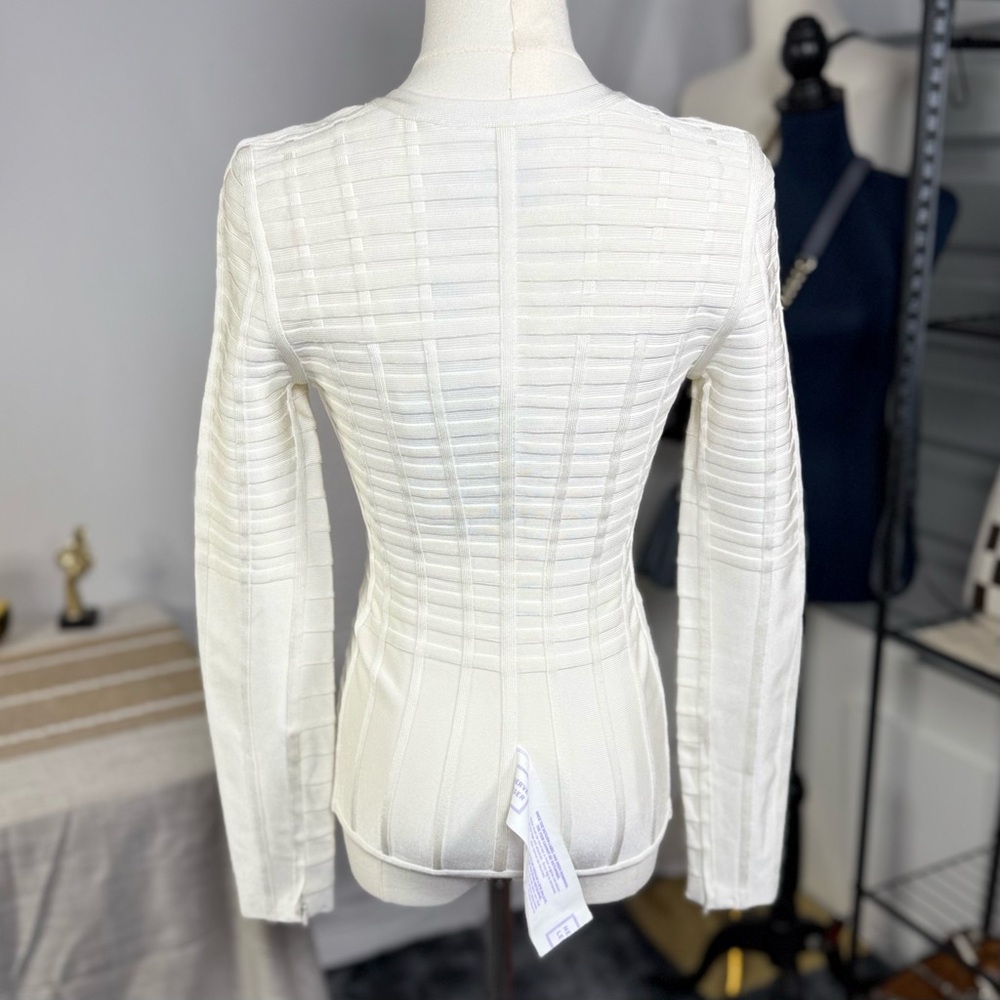 NEW! Herve Leger Off-White Alabaster Flo Jacket - Picture 11 of 16